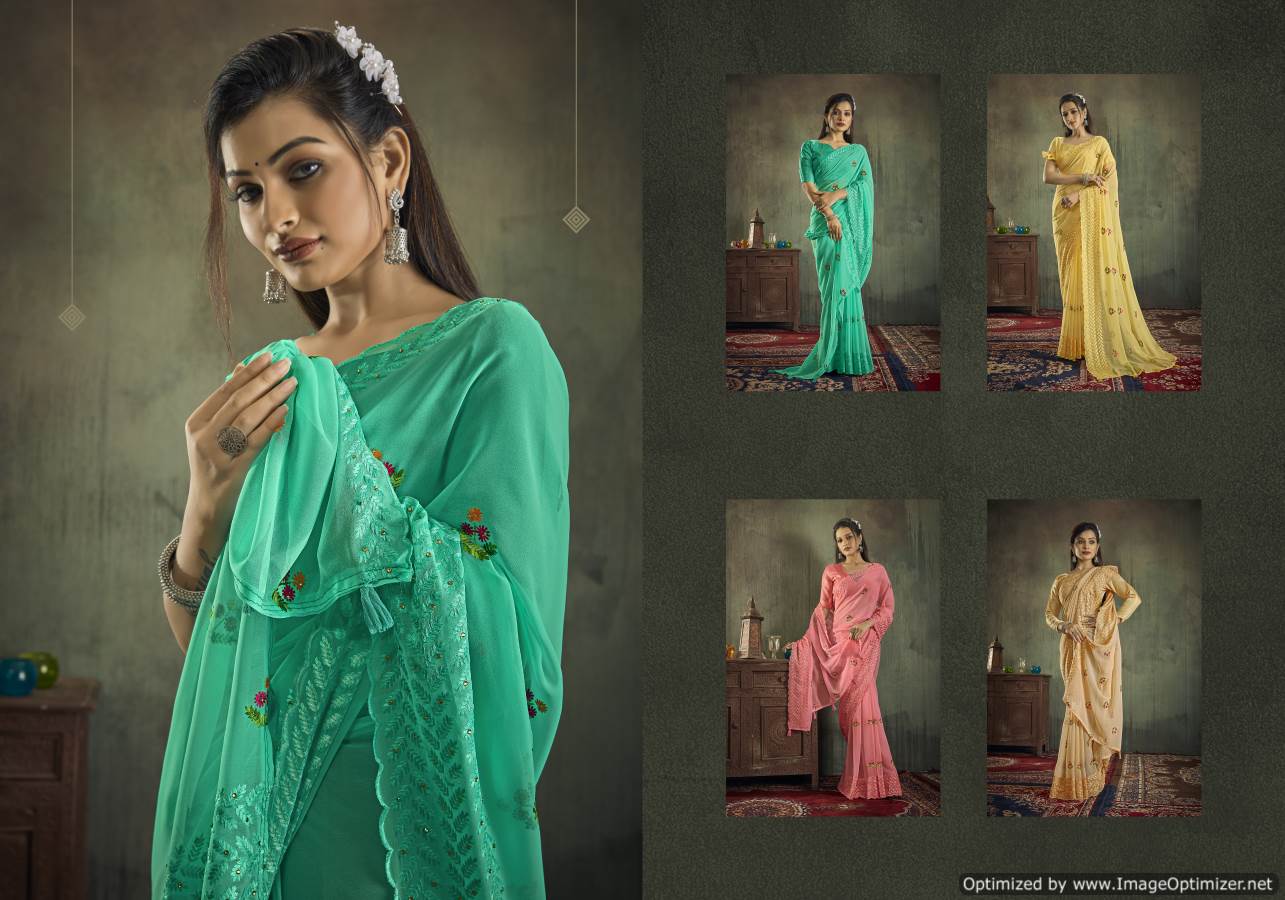 Ynf Nation New Designer Festive Wear Heavy Georgette Latest Saree Collection